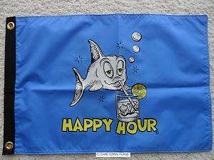 12X18 HAPPY HOUR BAR FLAG DOUBLE SIDED NYLON BOAT/MOTORCYCLE  