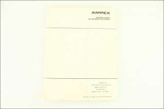 Vintage AMPEX ATR 700 Operation Manual PRELIMINARY  