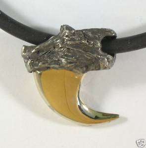14K Gold &.935 Sterling Cougar Claw Pendant~Crittergemz  