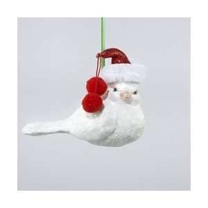  Club Pack of 12 Winter White Bird with Red Santa Hat 