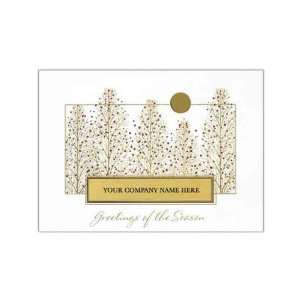 Festive Trees   Die cut Christmas card with decorated trees design on 
