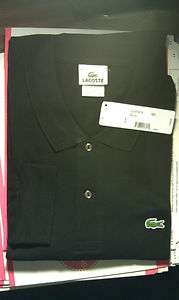 Lacoste Black LS Pique Polo, NWT. $99.50 MSRP, Sizes 4, 7 avail 