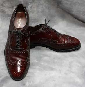   & Murphy Wingtip Oxfords Burgundy 9D Made in U.S.A. NICE  