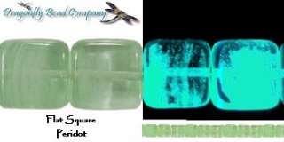   glow in the dark 9mm flattened square 13 beads per string these