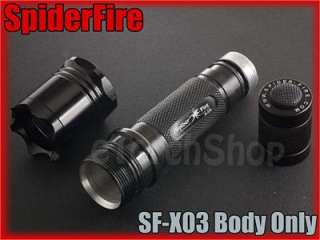   X03 Flashlight DIY Body Only Black *Parts f Surefire 6P 9P* LED Torch