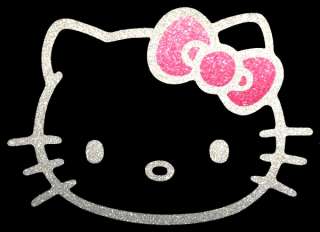 Hello Kitty Glitter Outline and Bow 4 Stickers Decals  