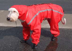 Used  Dog Rain Coat/Snow Suit  Red  