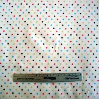 Classic POLKA DOT~WHITE Brown Aqua Pink~Fabric /Yd.  