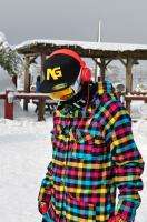 Rainbow Check Plaid Street Snowboard Button Down Tall Hoodie Shirt 