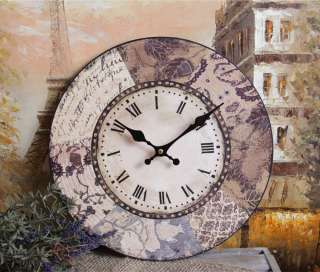 Shabby Paris Chic Wooden Clock Home Decor Tan  