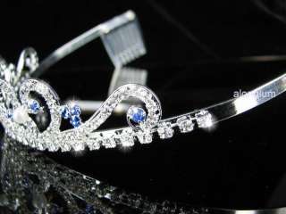 A123 11 Blue Pearl Wedding Bridal Bridesmaid Swarovski Crystal 