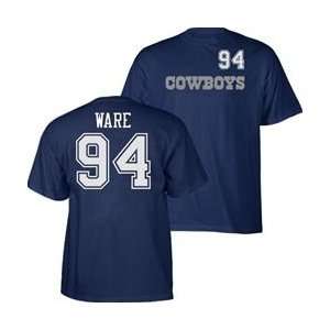 Reebok Dallas Cowboys #94 DeMarcus Ware Navy Blue Game Gear Player T 