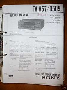 Service Manual Sony TA A57/D509 Amplifier,ORIGINAL  