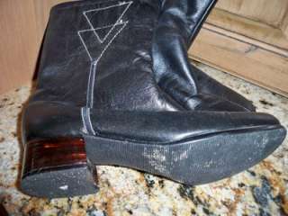Vtg. Shorty Boots Sz. 6 Union made black leather  