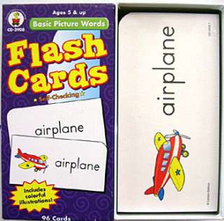 Kindergarten Basic Picture Words Alphabet Flash Cards teaches 