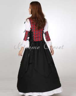 Renaissance Pirate Wench Black Bodice Dress Ball Gown Prom SC41017 