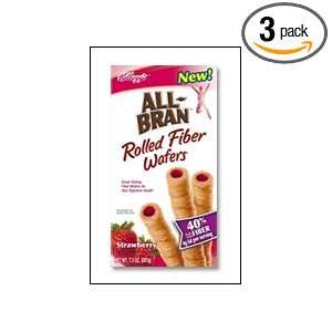 All Bran Rolled Fiber Wafers, Strawberry flavor (3 Box Value Pack 
