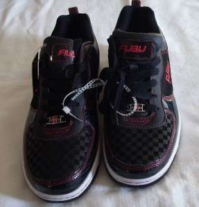 NWT Mens sz 8.5 Black Red and White Patent Leather FUBU Sneakers 