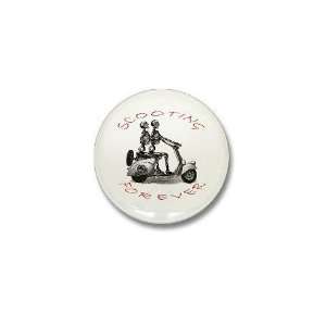  Scooting Forever Vespa Humor Mini Button by  