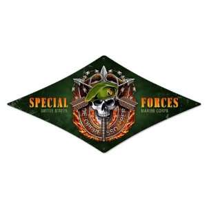 Special Forces Allied Military Diamond Metal Sign   Victory Vintage 