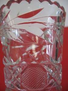 ABP   American Brilliant Cut Glass 6 Vase   Rose/Flower pattern 