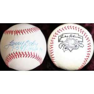 Jackie Robinson Autographed Ball   Larry Doby   Autographed Baseballs 