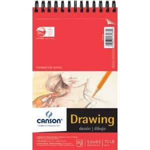 com Foundation Wire Bound Drawing Pad 5.5X8.5 30 Sheets/Pad  Arts 