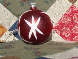 Beautiful Sitting Deer Red Mercury Glass Christmas Ornament  