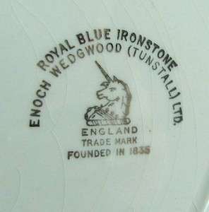 Lot of 5 Enoch Wedgwood Royal Blue Ironstone Indian Tree Dinner 