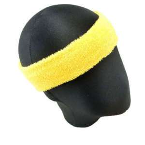 Sports Headband Thick Terry Cloth Absorb Sweat YELLOW  