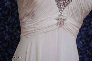   2357 Light Ivory Chiffon X back Draping Wedding Dress NWOT  