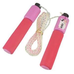   Wrapped Pink Handle Resettable Counter Jumping Skipping Rope 8.5 Ft