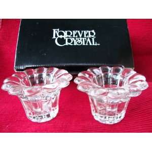  Forever Crystal Votive Candle Holders Set of 2 In Box 