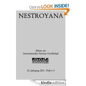 Nestroyana 32. Jahrgang 2012   Heft 1/2 (German Edition 