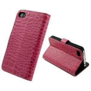 com Crocodile pattern Wallet PU Leather Pouch Case Cover for iPhone 4 