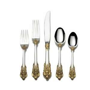 Grande Baroque Gold Accent 5 Piece Dinner Set with Cream Soup Spoon 