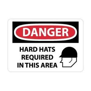     Danger, Hard Hats Required In This Area, 7 X 10, .040 Aluminum
