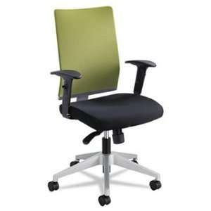    Tilt Task Chair, Black Mesh Back, Green Fabric Seat