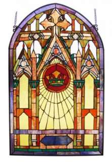Mission Church Stained Glass Window Panel Tiffany Style  