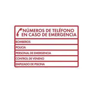  Sign Emergency Phone Numbers Spanish 6001Wa1812S 