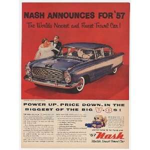  1957 American Motors Nash Ambassador V 8 Print Ad (24559 