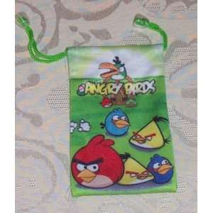 ANGRY BIRDS Soft Cover Pouch Drawstring PHONE Protector BAG Green