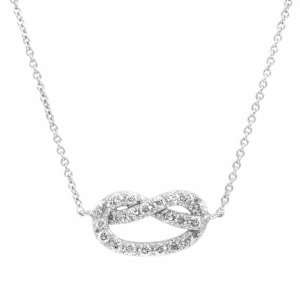  Ambrosias CZ Cubic Zirconia Love Knot Necklace Jewelry