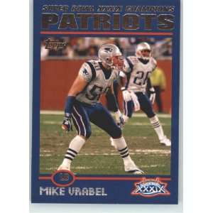 2005 Patriots Topps Super Bowl XXXIX Champions # 12 Mike Vrabel   New 