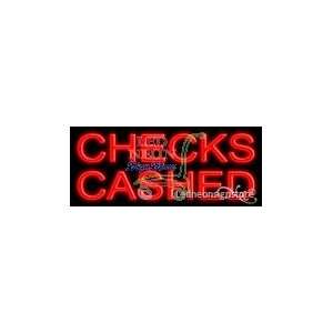  Checks Cashed Neon Sign 10 Tall x 24 Wide x 3 Deep 