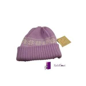 Lavender Purple Snowflake Holey Hat PONYTAIL Girls Womens Winter 