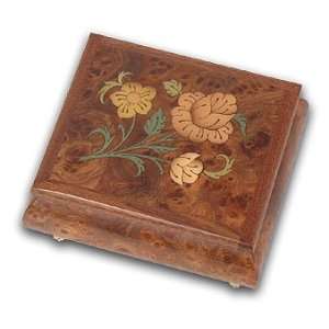   Fancy Sorrento Floral Hand Inlaid Music Jewelry Box 