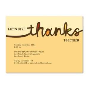 Thanksgiving Party Invitations   Cursive Thanks By Pinkerton Design