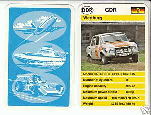 WARTBURG Rally Car 1970s BOOMERS Picture Fact CARD  