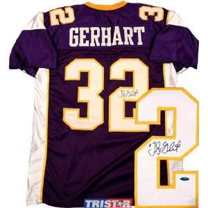 Toby Gerhart Autographed/Hand Signed Minnesota Vikings Custom Purple 